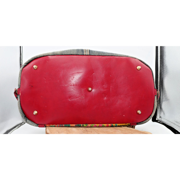 "WOW" Denim Pop Art Denim Duffel Shoulder Bag - Nicole Lee - Punk Grunge Graphic - Picture 14 of 14